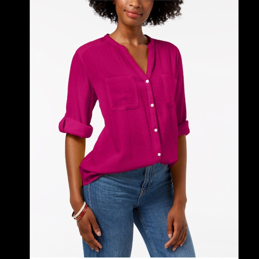 CHARTER CLUB ROLL TAB BUTTON DOWN TOP